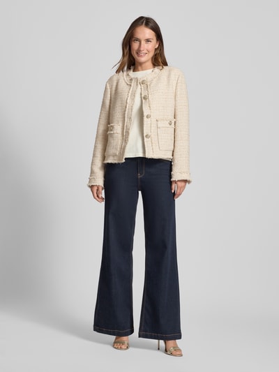 WHITE LABEL Blazer in Bouclé-Optik mit Knopfleiste Beige 1
