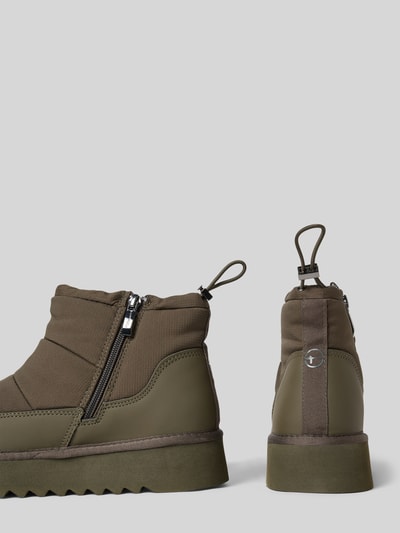 Tamaris Boots mit Kunstwebfell Innenfutter Oliv 2