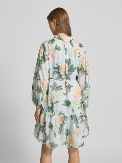 Luisa Cerano Knielange jurk met opstaande kraag Mintgroen - 5