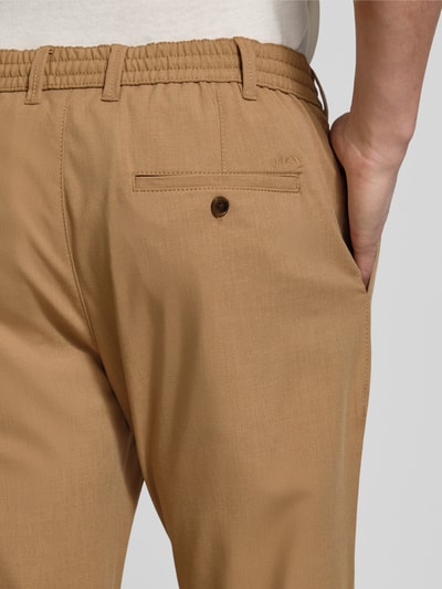 MCNEAL Tapered fit stoffen broek met elastische band Camel - 3