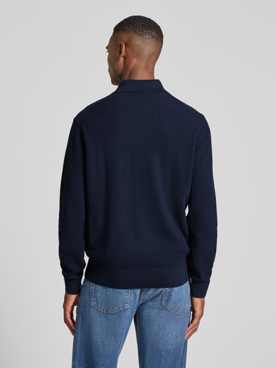 Lacoste Regular Fit Strickpullover in Waffel-Optik Marine 5