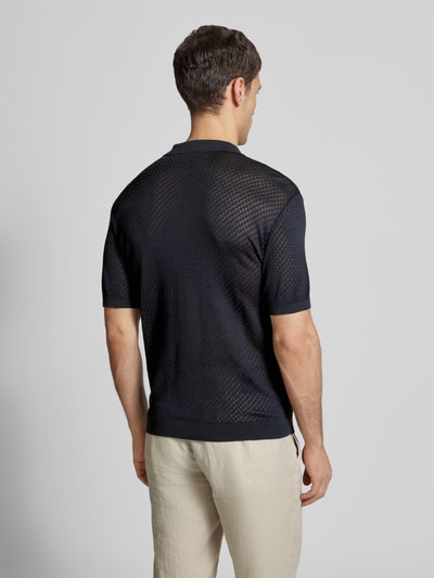 Emporio Armani Slim Fit Poloshirt mit Strukturmuster Marine 5