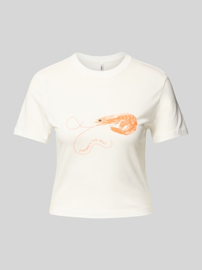 ONLY Regular Fit T-Shirt aus reiner Baumwolle Modell 'KELLY LIFE' Offwhite 2