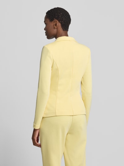 ICHI Żakiet o kroju slim fit z kieszeniami z wypustkami model 'KATE PIQUE' Pastelowy żółty 5