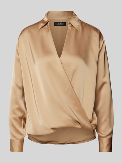 Lauren Ralph Lauren Bluse in Wickel-Optik Modell 'JAYLAH' Camel 2