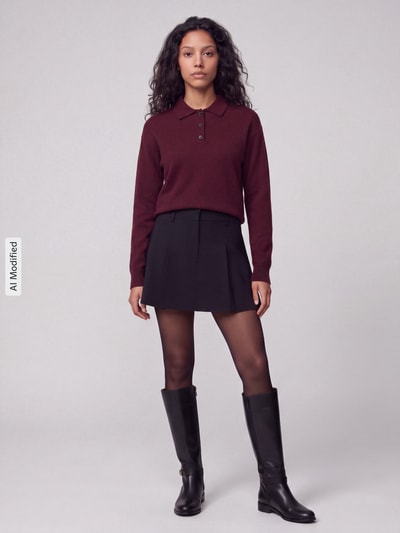 Jake*s Casual Regular Fit Pullover aus reinem Kaschmir Pflaume 1