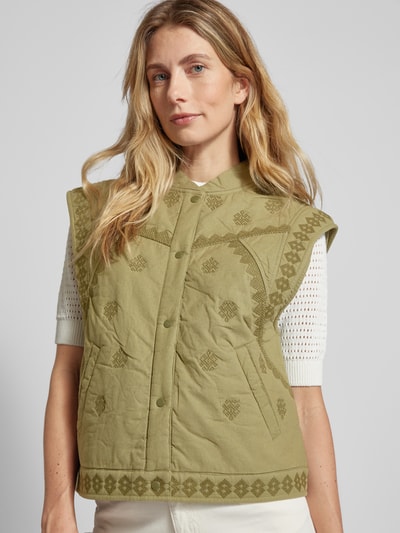 Bash Gilet met all-over motief, model 'MINA' Kaki - 3