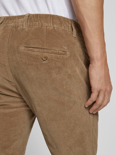 Brax Regular fit corduroy broek met steekzakken, model 'FABIO' Camel - 3