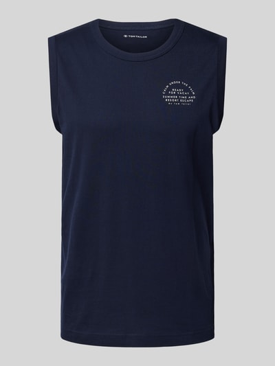 Tom Tailor Tanktop met labelprint Donkerblauw - 2