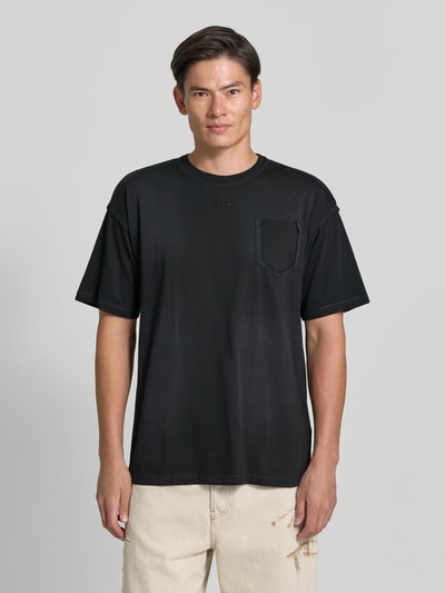 Diesel T-shirt met borstzak model 'T-POCK' Zwart - 4
