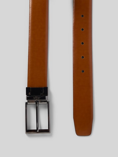 Produktfoto, Wendegürtel aus echtem Leder von JOOP!, beidseitig tragbar, Metall-Dornschließe, Logo-Prägung, Gürtelbreite: 3,5 cm