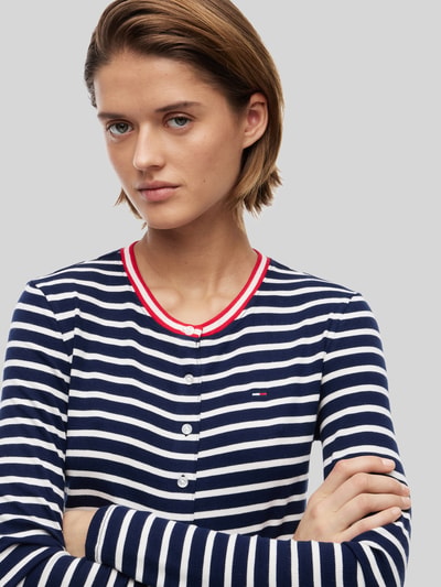 Tommy Jeans Slim Fit Cardigan aus Viskose-Mix Dunkelblau 3
