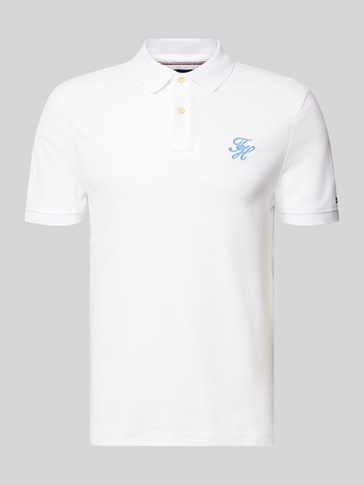 Produktfoto, Regular Fit Poloshirt aus reiner Baumwolle von Tommy Hilfiger in Optik: Unifarben, Logo-Stitching, Polokragen, Piqué-Struktur, Kurzarm, Ärmelabschluss gerippt, Rumpfabschluss mit Seitenschlitzen, Material: reine Baumwolle