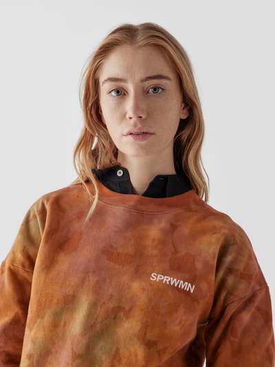 SPRWMN Sweatshirt im Batik-Look Terrakotta 3