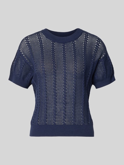 Produktfoto, Relaxed Fit Strickshirt aus Baumwoll-Mix Modell 'LUX LIGHT' von Vero Moda, Optik: Unifarben, Lochstrickmuster, Kurzarm