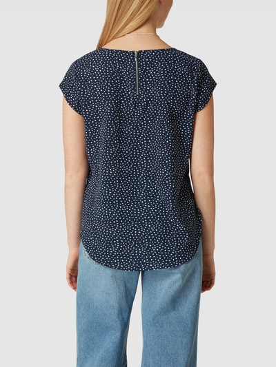 Only Blouseshirt met all-over motief, model 'Vic' Marineblauw - 5