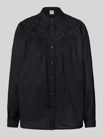 Emily Van den Bergh Relaxed Fit Bluse mit Lochmuster BLACK 2