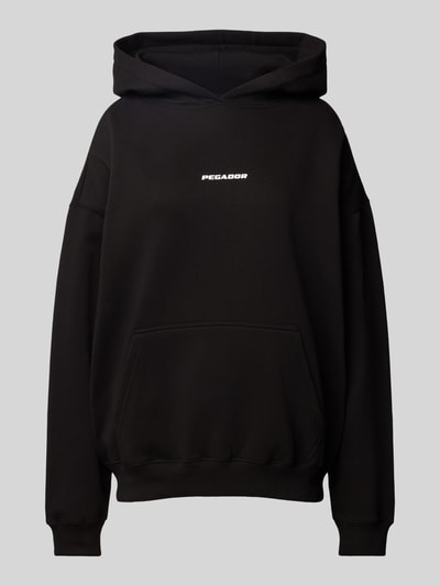 Pegador Oversized hoodie met labelstitching, model 'CLARITA' Zwart - 2