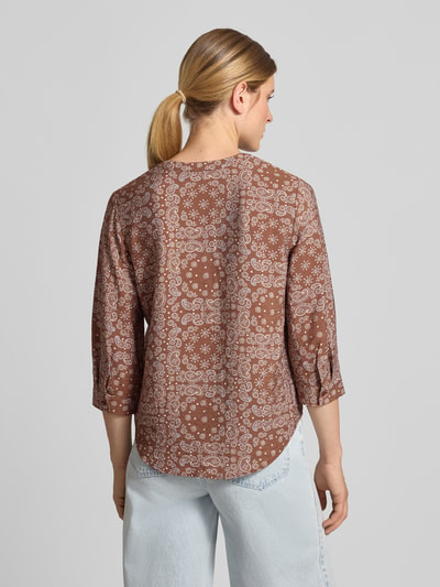 s.Oliver RED LABEL Relaxed Fit Kurzarmbluse aus Viskose-Mix Mittelbraun 5