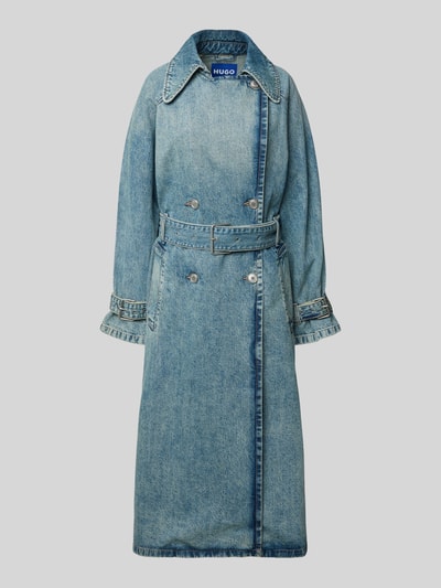 Hugo Blue Relaxed fit trenchcoat van puur katoen Jeansblauw - 2