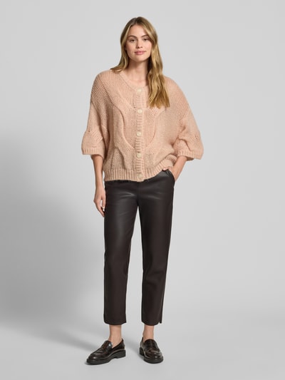 JOOP! Spodnie o kroju regular fit z imitacji skóry model ‘PATRICIA’ Ciemnobrązowy 1