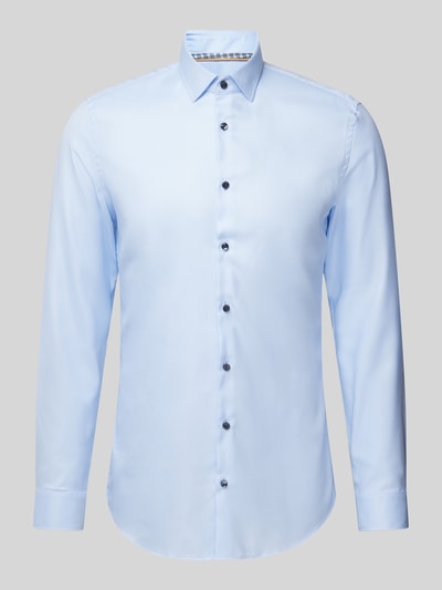 Jake*s Super Slim Fit Business-Hemd mit Kentkragen Bleu 1