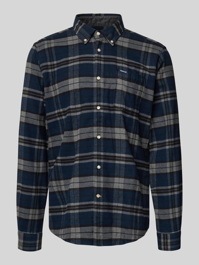 Barbour Slim Fit Flanellhemd aus reiner Baumwolle Modell 'BETSOM' Hellgrau 2