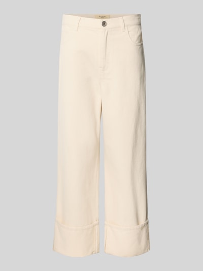 Produktfoto, Relaxed Fit Wide Leg Jeans aus reiner Baumwolle Modell 'GESTO' von ONI, efekt: jednolity kolor, krój relaxed fit, długość do kostek, naszywka z logo, detal z logo, szlufki na pasek, zapięcie na guzik i ukryty zamek błyskawiczny, 5 kieszeni, wykończenie materiału: splot twill, materiał: bawełna