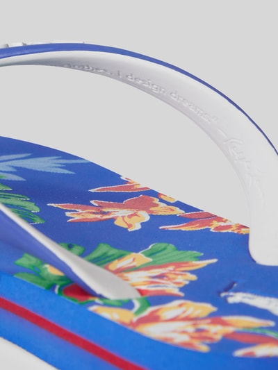 Polo Ralph Lauren Teenslippers met all-over motief-zool Koningsblauw - 3