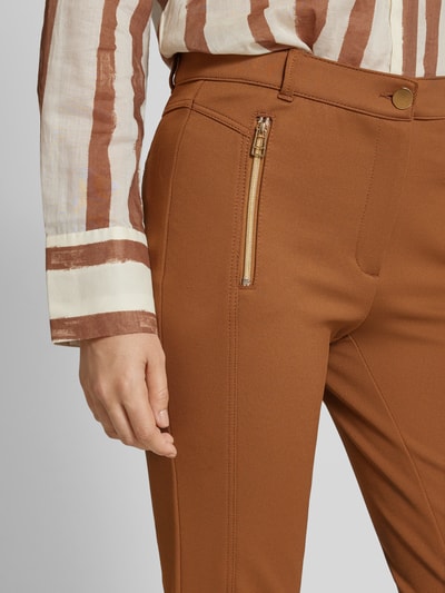 Christian Berg Woman Regular fit broek met ritszakken opzij Cognac - 3