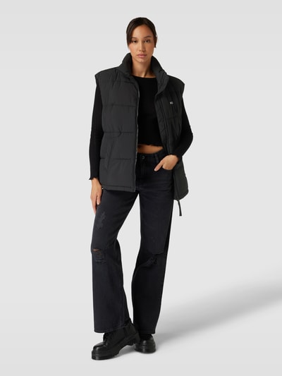 Tommy Jeans Steppweste mit Stehkragen und Bindegürtel Black 1