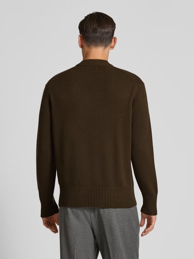 SELECTED HOMME Relaxed fit gebreide pullover van een mix van wol en kasjmier, model 'Calle' Donkerbruin - 5