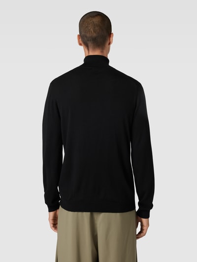Pierre Cardin Rollkragenpullover aus Wolle in unifarbenem Design Black 5