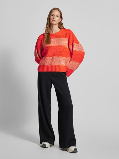 Essentiel Gebreide pullover met pailletten Oranje - 1