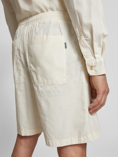 REVIEW Loose Fit Shorts aus Baumwoll-Leinen-Mix Beige 3