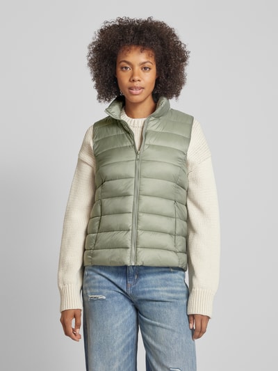 Jake*s Casual Bodywarmer met opstaande kraag Rietgroen - 4