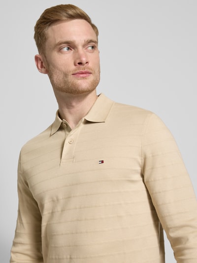 Tommy Hilfiger Poloshirt mit Label-Stitching Modell 'MERC' Beige 3