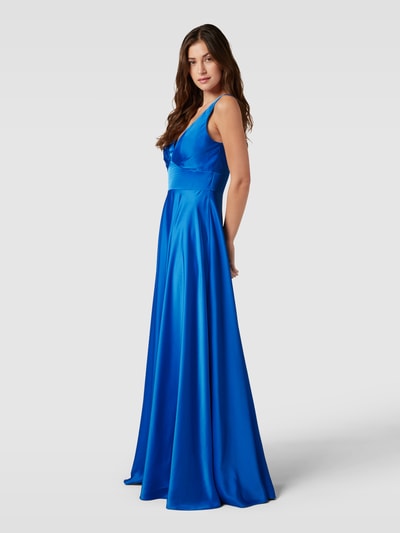 LUXUAR FASHION Abendkleid mit V-Ausschnitt Blau 1