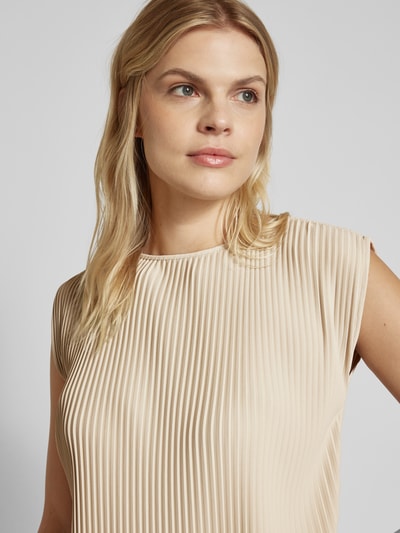 MaxMara Leisure Top bluzkowy z plisami model ‘CAMBUSA’ Piaskowy 3