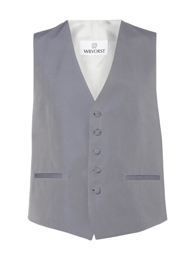 Wilvorst Slim Line Weste mit Webmuster Metallic Blue 1