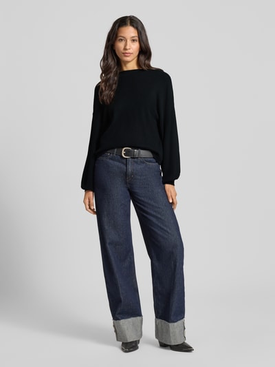 Vero Moda Regular fit gebreide pullover van viscosemix, model 'NANCY' Zwart - 1