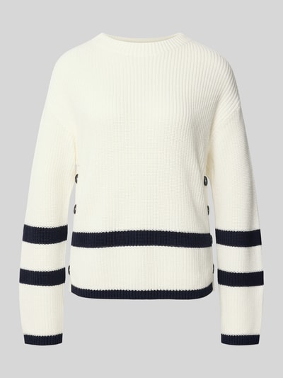 Oui Gebreide pullover met ronde hals, model 'VINIAH' Wit - 2