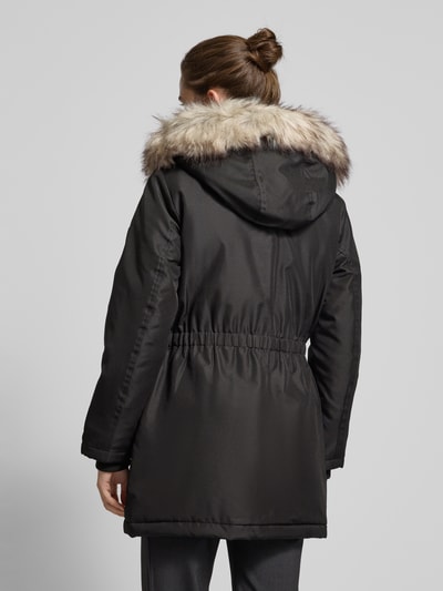 Only Taillierter Parka mit Kunstfellbesatz Modell 'IRIS' Metallic Black 5