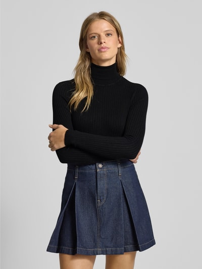 Only Slim Rollkragenpullover aus Viskose-Mix Modell 'KAROL' Black 4