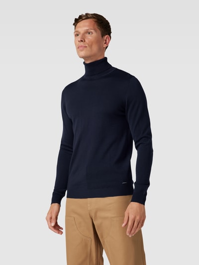 ROY ROBSON Rollkragenpullover im unifarbenen Design Marine 4