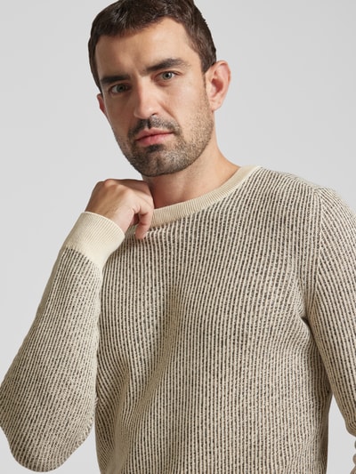 Tom Tailor Regular Fit Strickpullover aus atmungsaktiver und weicher Baumwolle Offwhite 3