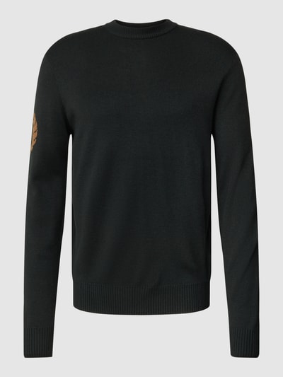 Fred Perry Gebreide pullover met labeldetail, model 'Laurel' Donkergroen - 2