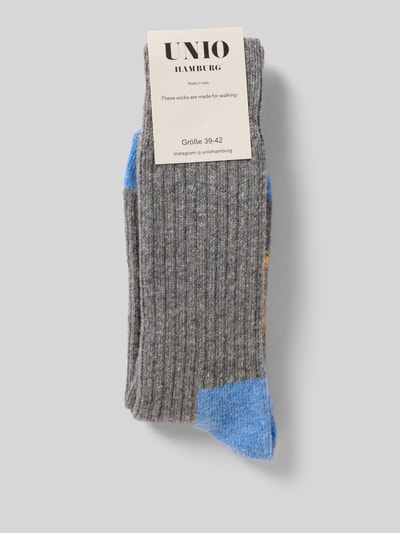 Unio Socken mit Kaschmir-Anteil Hellgrau Melange 3