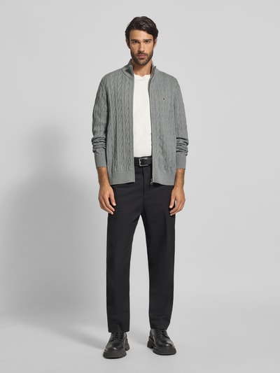 Tommy Hilfiger Regular fit gebreid jack van puur katoen Lichtgrijs - 1