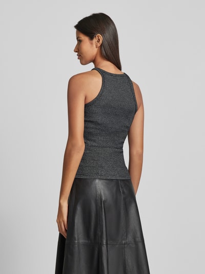 Vero Moda Top met ronde hals van katoen, model 'CHLOE' Antraciet gemêleerd - 5